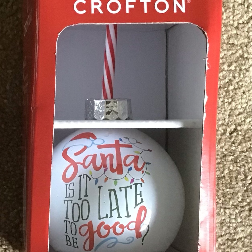Crofton Ornament Sipper, festive drinking glass shaped like a Christmas ornament